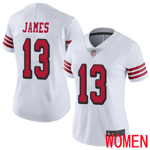 San Francisco 49ers Limited White Women Richie James NFL Jersey #13 Rush Vapor Untouchable